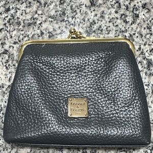 Dooney & Bourke Black Textured Leather Coin Purse